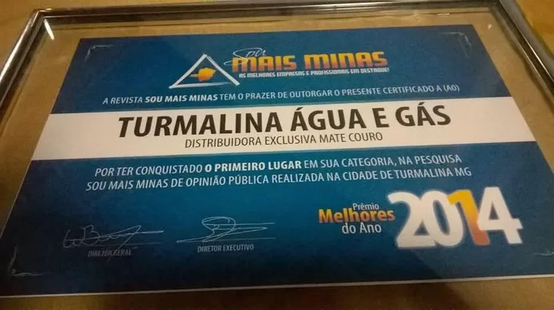 Placa de melhor distribuidora de Turmalina em 2014